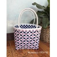 ราคา กระเป๋าสานเส้นพลาสติก ลายไทย (20567149633)