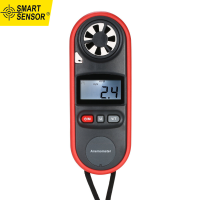 ราคา Smart Sensor Mini Digital Anemometer Beaufort Scale เครื่องวัดอุณหภูมิ IP67 Handheld Anemometro Pocket Wind Speed Meter Air Velocity Wind Temperature Speed Chill Indicator Measure Meter Backlight LCD 
