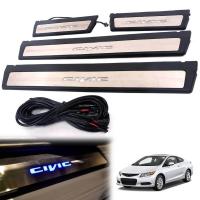 ราคา ชายบันได สคัพเพลท สแตนเลส มีไฟ LED สีฟ้า รุ่น ฮอนด้า ซีวิค HONDA CIVIC ปี 2012 2015 สีโครเมี่ยม พร้อมชุดสายไฟ 4 ชิ้น (461602396)