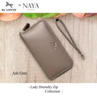 ราคา กระเป๋าสตางค์หนังวัวแท้ DeLonchi Lady Drumdry Zip Lock Collection by NAYA กระเป๋าซิบรอบหนังดรัมดราย สีสันสดใส ทนทาน (16424462337)