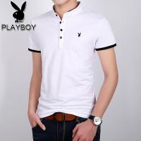 ราคา ของแท้ Playboy เสื้อยืดลำลองผู้ชายแขนสั้นเสื้อโปโลผู้ชายลำลองธุรกิจแขนสั้น (13268400898)