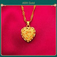 ราคา ASIX GOLD สร้อยคอจี้ทองคำแท้ของผู้หญิง 24K ทองไม่มีใส่ร้ายป้ายสีไม่มีลอกรอบรูปหัวใจหยดน้ำสามรูปแบบจี้ทองแท้ ทอง (14507904028)