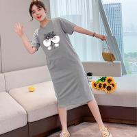 ราคา เดรสยาวเสื้อยืดแฟชั่นผู้หญิงสไตล์เกาหลี คอกลมแขนสั้น เนื้อผ้ายืดหยุ่นดี กระโปรงเสื้อยืดทรงสวย แนวหวานสดวัยรุ่นน่ารักQ03 Kerry (5474502407)