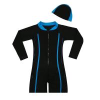 ราคา 5044 ชุดว่ายน้ำเด็กผู้ชาย ชุดชิ้นเดียวแขนยาวขาสั้น มีซับใน แถมหมวกว่ายน้ำ (19188784994)