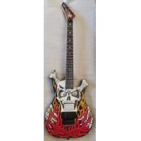 ราคา Hand Made ESP Skull N Bones Mr กีตาร์ไฟฟ้าน่ากลัว Johnny กีตาร์ฮาร์ดแวร์สีดำ (19699618151)