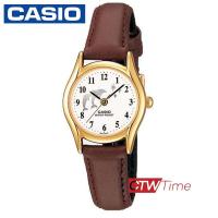ราคา Casio นาฬิกาข้อมือผู้หญิง สายหนังแท้ รุ่น LTP 1094Q 7B9RDF หน้าปัด โลมา (2600326681)