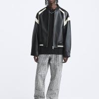 ราคา เอสบี Zaraอาร์คันซอผู้ชายฤดูใบไม้ร่วงสีคมชัดใหม่หนังสังเคราะห์เสื้อแจ็คเก็ตบอมเบอร์ Jaket Baseball 3715300 3715 300 (20614430762)