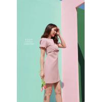 ราคา Pre order Techinee Croissant dress เดรสแขนสั้นระบายอก (2055234634)