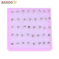 ราคา BAGOO 20คู่ผู้หญิงน่ารักรอบขาพลาสติกต่างหูEar Studs สีขาว แฟชั่น2021 (6711862360)