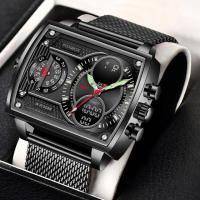 ราคา LIGE นาฬิกาใหม่สำหรับผู้ชายนาฬิกาข้อมือควอตซ์ดิจิทัลทรงสี่เหลี่ยมกันน้ำนาฬิกาสปอร์ตสำหรับผู้ชายนาฬิกาจอแสดงผลคู่ กล่อง (18949313601)