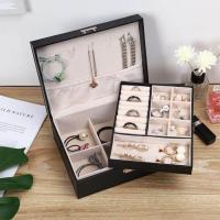 ราคา SALEกล่องใส่เครื่องประดับหนัง ถาด2ชั้น มีตัวล็อค กล่องเก็บเครื่องประดับ กล่องPUใส่เครื่องประดับกล่องใส่ต่างหู (15338680462)