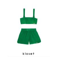 ราคา Kloset SS22 SET001 เสื้อสายเดียวตัวสั้น กางเกงขาสั้นเอวยางยืด เสื้อมีปักklosetตรงเอว ชุดเซ็ทKLOSET (20304195060)