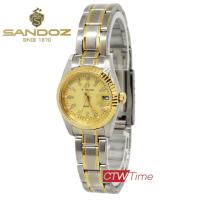 ราคา Sandoz นาฬิกาข้อมือผู้หญิง สายสแตนเลส รุ่น SD99450AG01 สี 2 กษัตริย์ หน้าปัดทอง (632756558)