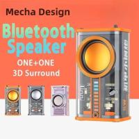 ราคา New Transparent Mech Bluetooth Speaker Audio TWS Two Machine interconnection Rhythm Breathing Light 360 Stereo Surround (19583229770)