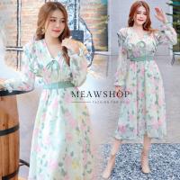 ราคา เดรสแขนยาว S XL ชุดเดรส ออกงาน ไปงาน เดรสลายดอก ชุดไปทะล ชุดเพื่อนเจ้าสาว งานป้าย Patcha (20035330784)