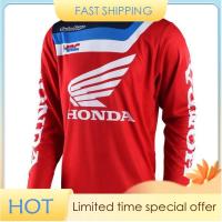 ราคา COD สต็อกพร้อม 2024 ใหม่สีแดงฮอนด้า TLD ผู้ชายแขนยาวขี่มอเตอร์ไซค์แขนยาว Cyling เจอร์ซีย์ออกแบบแฟชั่นดั้งเดิมฤดูใบไม้ร่วงอบอุ่นแขนยาวเสื้อยืดหลวม สบาย ๆ เจอร์ซีย์ XS 5XL (20978507671)