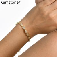 ราคา Kemstone เพชรสังเคราะห์ผู้หญิงทรงของข้าวสาลีหูหกเหลี่ยมของขวัญโซ่ข้อมือเครื่องประดับห่วงโซ่ชุบทอง (20949731912)