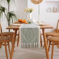 ราคา Nordic Simple Table Runner Handmade Tassel Cotton Linen Tablecloth Romantic Bed Runners Dining Table Party Decoration (19434621699)