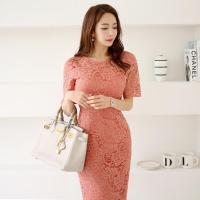 ราคา เดรสมิดิเอวสูงชุดเดรสแขนสั้นคอกลมผ้าลูกไม้สไตล์เกาหลีสำหรับผู้หญิงแฟชั่นความประทับใจสง่างาม (20266947385)