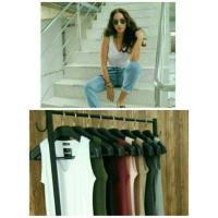 ราคา ส่งเร็ว CHA NAN TOPSHOP เสื้อยืดแขนกุดคอวี ผ้าเรย่อน งานป้าย (818210764)