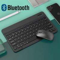 ราคา 10inch Bluetooth Keyboard Wireless And Mouse Wireless Set For Phone Laptop Ipad Tablet PC Android Ios ipad (14023110714)