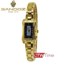 ราคา Sandoz นาฬิกาข้อมือผู้หญิง สายสแตนเลส รุ่น SD99268GG03 สีทอง หน้าปัดดำ (3026256949)