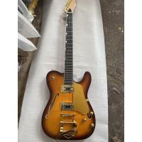 ราคา Custom Shop WhiteFender Telecaster Semi Hollow Body กีตาร์ไฟฟ้า F Hole Body Gold B500 Tremolo Bridge (15461243674)