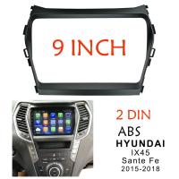 ราคา Byncg แผงหน้าปัดรถยนต์2DIN ขนาด9นิ้วสำหรับ Hyundai IX45 Santa Fe 2013 2018แผงสเตอริโอติดตั้งที่แผงหน้าปัดกรอบ DVD 2 DIN (21170895017)