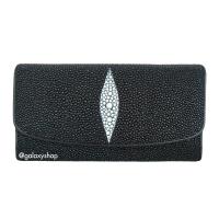 ราคา กระเป๋าสตางค์ผู้หญิงใบยาว หนังปลากระเบน สไตล์ 3 พับเลดี้ กระเป๋าสตางค์หนังปลากระเบนแท้ ทนทานเป็นเลิศ หนังแท้ 100 (20938889354)