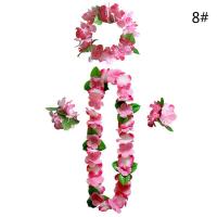 ราคา Baopan Kunlian 4 ชิ้น เซ็ตฮาวายดอกไม้ Leis พวงมาลัยสร้อยคอ DIY ตกแต่งชุดแฟนซีพรรค 2 (15940284972)