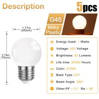 ราคา 1W 2W 3W หลอดไฟ LED E27 220V G45หลอดไฟพลาสติกขนาดเล็กกันแตก90 ประหยัดพลังงาน2700K หลอดไฟสำรองอบอุ่นสีขาวสำหรับกระจกเงาโต๊ะเครื่องแป้งโคมไฟระย้า (19553166085)