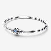 ราคา 925 Sterling Silver Moments Aladdin Princess Jasmine Bangle Blue Stone Fit Charm Bead DIY Making For Women (21164701743)