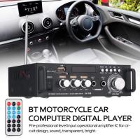 ราคา 12V 220V BT 298A 2CH LCD Display Digital HIFI Audio Stereo Power Amplifier bluetooth FM Radio Car Home 600W with Remote Control (10224409759)