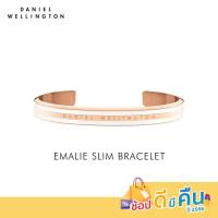 ราคา ทักแชทรับโค้ด Daniel Wellington กำไลข้อมือ EMALIE SLIM BRACELET SATIN WHITE Size M สีโรสโกลด์ (20603399779)