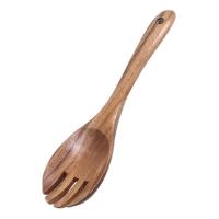 ราคา Wooden Utensils for Cooking Wooden Spoons Spatula Salad Fork Teak Wood Cooking Spoons Wooden Utensils Serving Spoons Kitchen Cookware for Baking Cooking Stirring normal (20330257023)
