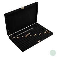 ราคา กล่องใส่แหวนฟูก กล่องกำมะหยี่ใส่แหวน ใส่ต่างหู กล่องใส่เครื่องประดับ ใส่แหวนได้ตั้งแต่ 20 100 วง ขึ้นอยู่กับขนาดกล่องและแหวน สีดำ (17830672789)