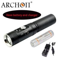 ราคา ARCHON V10S ไฟฉาย LED ดำน้ำ L Anterna CREE XM L U2 LED ไฟฉายดำน้ำใต้น้ำดำน้ำไฟฉาย Include Battery and charger (15053711766)