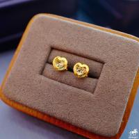 ราคา ต่างหูทองคำแท้ 1 กรัม ลายหัวใจจิกเพชร ทองคำแท้ 96 5 ขายได้ จำนำได้ มีใบรับประกัน ต่างหูทอง ต่างหูทองคำแท้ (7686861896)