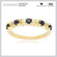 ราคา Gemondo แหวนเงินแท้ 925 Sterling Silver ประดับไพลิน Blue Sapphire ดีไซน์เกลียวคลื่น แหวนพลอยผู้หญิง (16343745372)