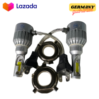 ราคา หลอดไฟ LED ติดหน้ารถ 36W 3800LM C6 ไฟหน้ารถยนต์ แสงสีขาว ขั้วH4 1คู่ สว่าง (8957772753)