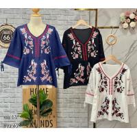 ราคา เสื้อผ้าปักลายสวย ผ้าสปันจ์ อก46 ยาว25 ผ้าสปันปักลายสวยปลีกและส่ง (20939270423)