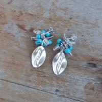 ราคา ต่างหู เงินกะเหรี่ยง หิน ฮาวไลท์เทอร์ควอยซ์ สโมคกี้ควอตซ์ เงินแท้ ต่างหูเจาะ ต่างหูหนีบ ตุ้มหู (20976220116)