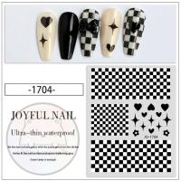 ราคา สติ๊กเกอร์ติดเล็บ สติ๊กเกอร์ สติ๊กเกอร์ตกแต่งเล็บ ลายตาราง ตาราง (19250865883)