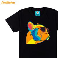 ราคา Coollision เสื้อยืดสกรีนลาย น้องหมาแว่นดำ ผ้าCotton100 เสื้อลายหมา (6376830452)