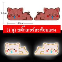 ราคา 1 คู่ สติกเกอร์สะท้อนแสงสะท้อนแสงสำหรับรถยนต์ สติ๊กเกอร์เตือนความปลอดภัยรูปลอกความปลอดภัยขับรถกลางคืนสำหรับรถพ่วงจักรยานยนต์ (18196073656)