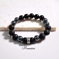 ราคา กำไลหินนำโชคแท้ นิล onyx หินภูเขาไฟ กำไลหินสีดำ กำไลสายมูเตลู (20067094088)