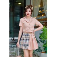 ราคา Aiyarin พร้อมส่ง XL ชุดเซท set กระโปรงกางเกงแบบสั้น ทูโทนน้ำตาลลายบลูเบอรี่ พร้อมเสื้อน้ำตาล ใหม่ล่าสุด น่ารัก ใส่ชิวหน้าร้อน ใส่เที่ยวทะเล เดินชิว สานคาเฟ่ สายเกาหลี สาวอวบ ไซร์ใหญ่ เสื้อผ้าสาวอวบ (1