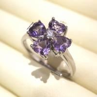ราคา แหวนอเมทิสต์ หัวใจ แหวนเงินแท้ ชุบทองคำขาว พลอยอเมทิสต์แท้ YTG 11362 (10301936542)