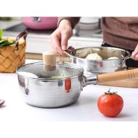 ราคา หม้อด้ามไม้สแตนเลส มีด้ามจับ แบบมีฝา Japanese Yukihira pan หม้อสแตนเลสด้ามไม้ หม้อญี่ปุ่น (12847467551)