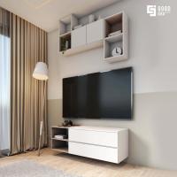 ราคา ชั้นวางทีวี รุ่น RENNY ขนาด 1 2 เมตร สีขาว WHITE เคลือบเมลามีนเนื้อมันเงา ดูเรียบหรู Goodideaoutlet (11547936866)